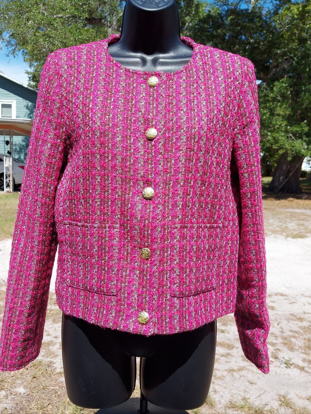 J.Crew classic cropped tweed jacket, size 8